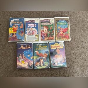 Lot Of 7 Vintage Authentic Factory Sealed With Stickers Disney VHS Movies! Rare